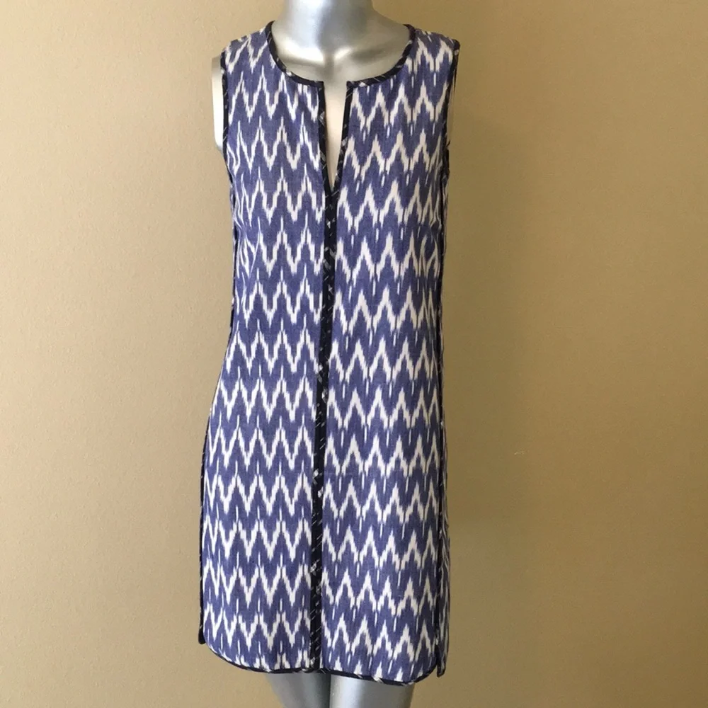 J. Crew sleeveless cotton Ikat shift dress